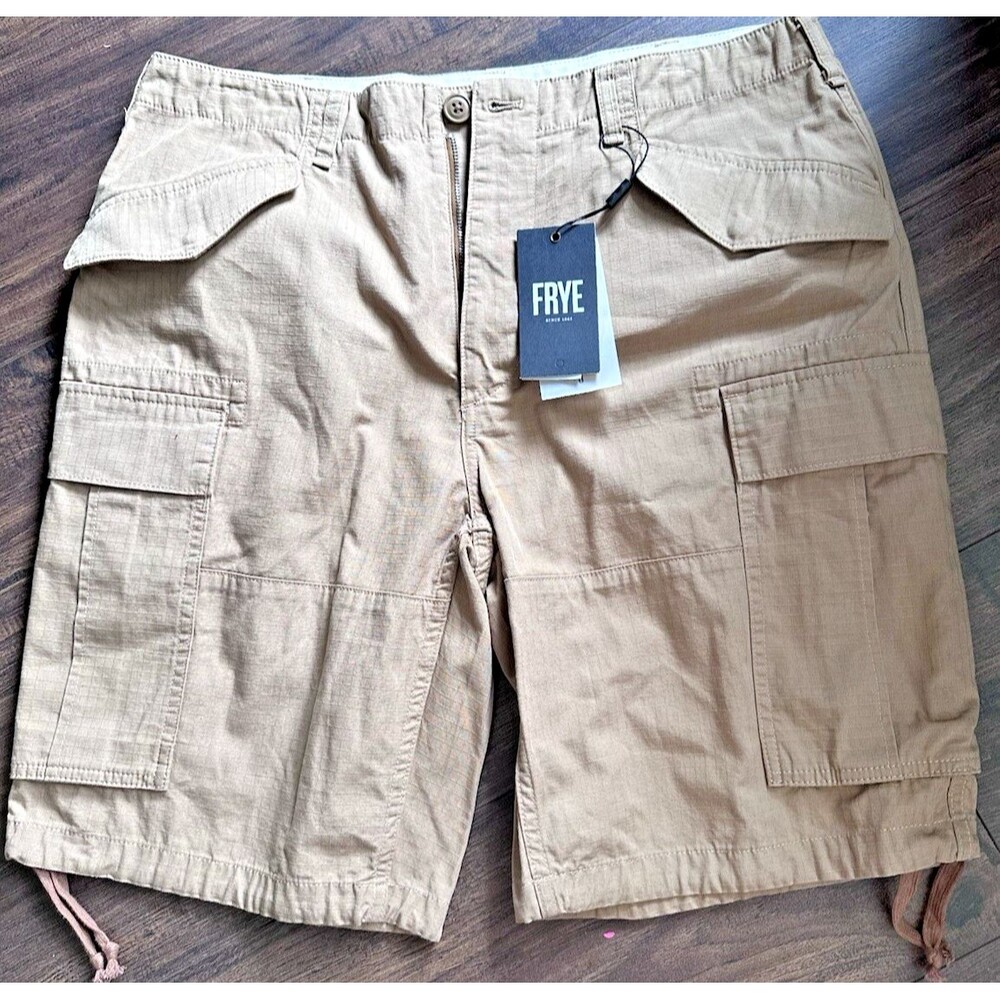 Frye Men's Paratrooper Essential Six-Pocket Cargo Shorts 9" Khaki 34